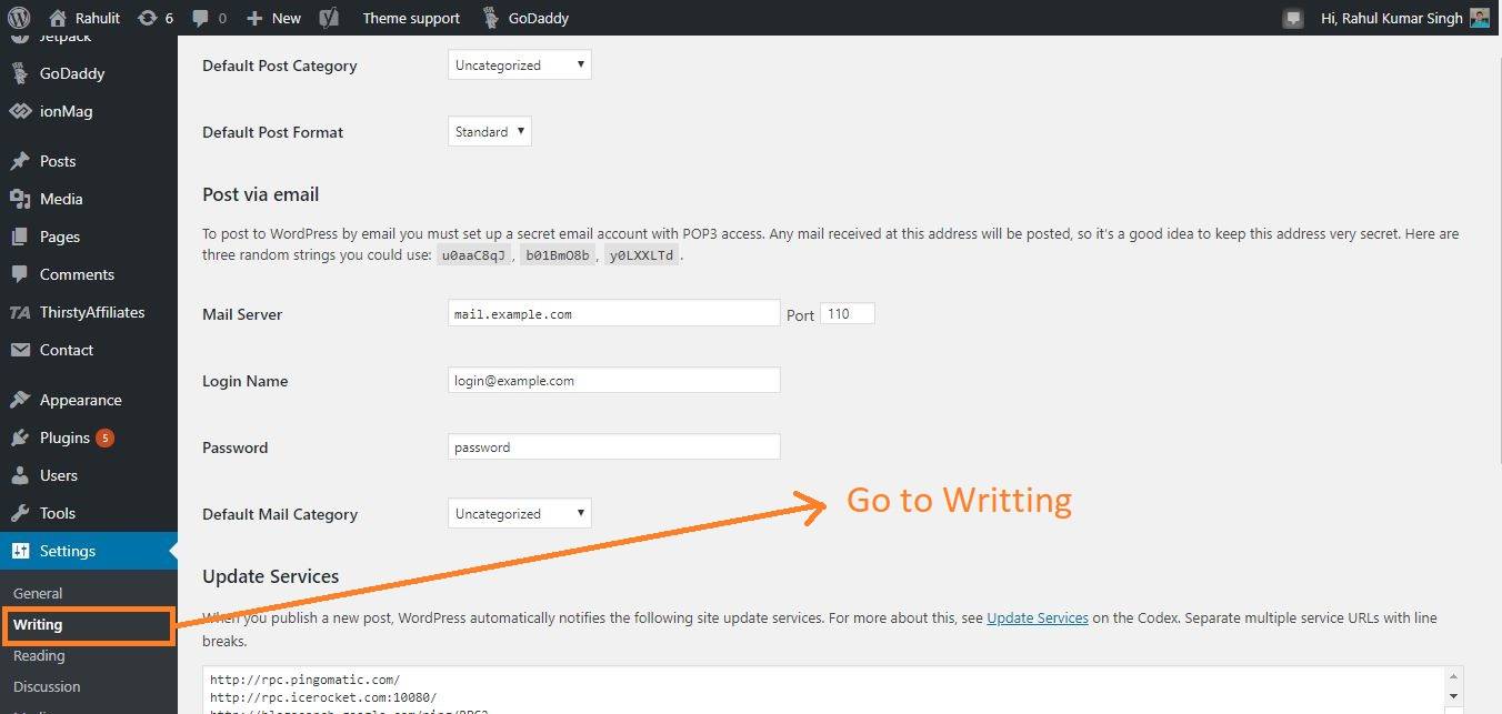 wordpress writing