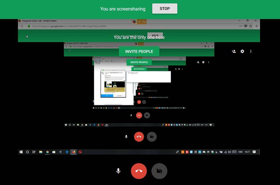 Google Hangouts Screen Sharing