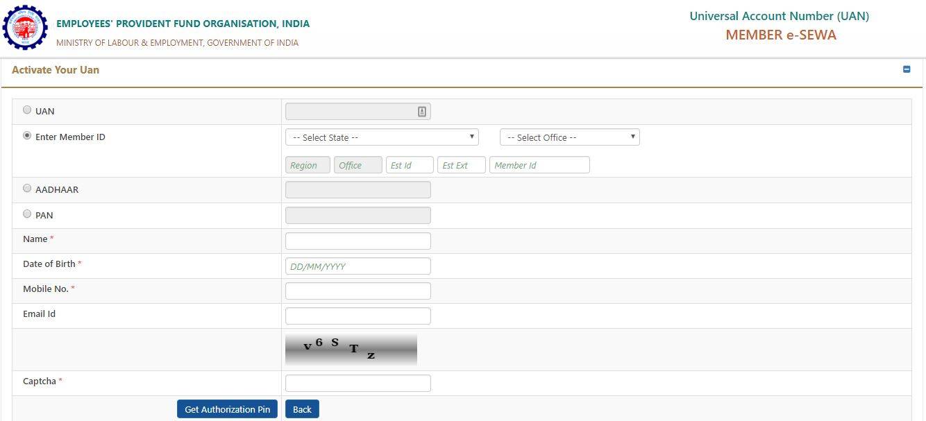 how to create uan number online