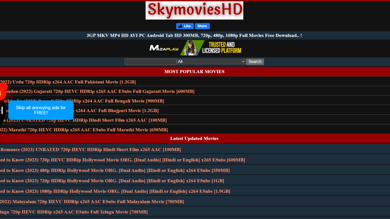SkymoviesHD – Latest Bollywood, Hollywood Hindi Dubbed Movies